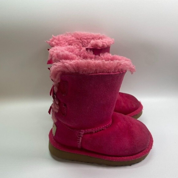 Australian UGG Toddler Boot‎ Bailey Bow Pink Sheepskin Size 7 - Picture 1 of 6